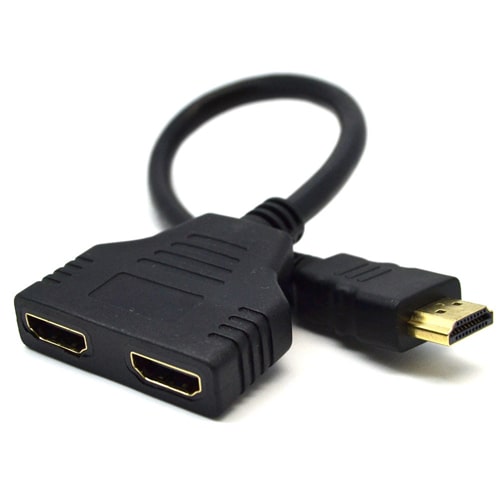 כבל מפצל HDMI זכר ל- 2 HDMI נקבה